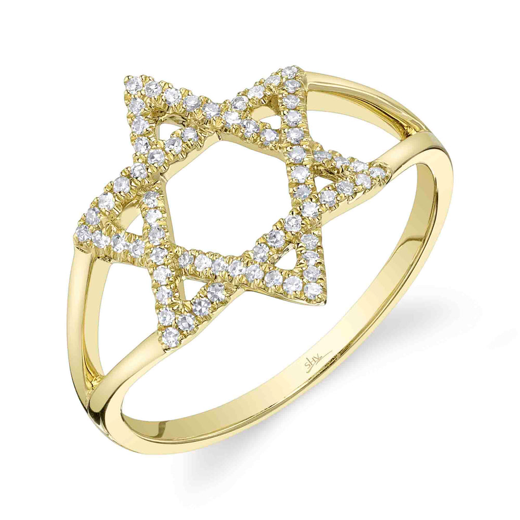 Shy Creation 0.18Ct Diamond Star Of David Ring SC55013156