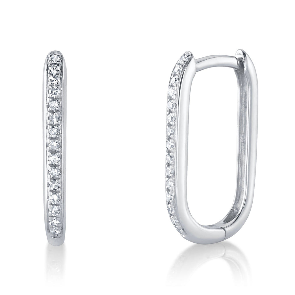 0.08CT DIAMOND OVAL HOOP EARRING