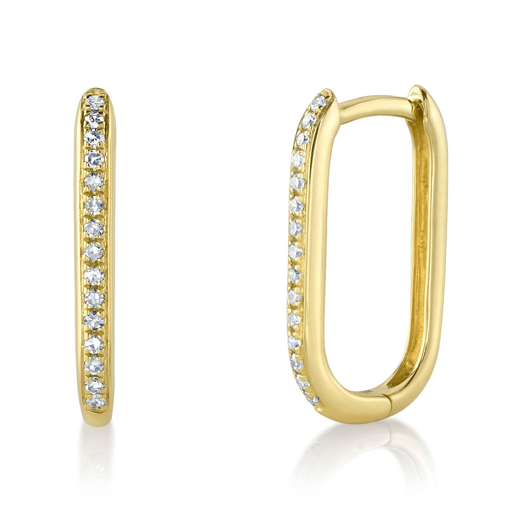 0.08CT DIAMOND OVAL HOOP EARRING