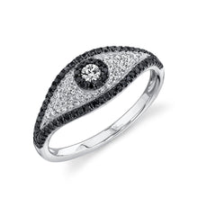 0.46CT BLACK & WHITE DIAMOND EYE RING