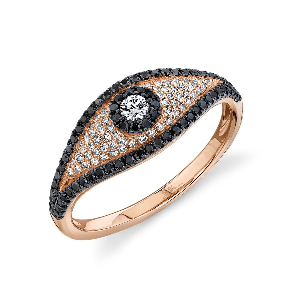 0.46CT BLACK & WHITE DIAMOND EYE RING