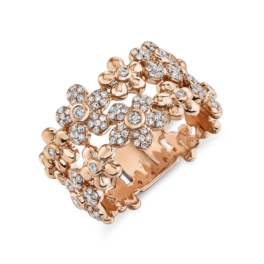 0.42CT DIAMOND BEZEL FLOWER RING