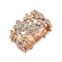 0.42CT DIAMOND BEZEL FLOWER RING