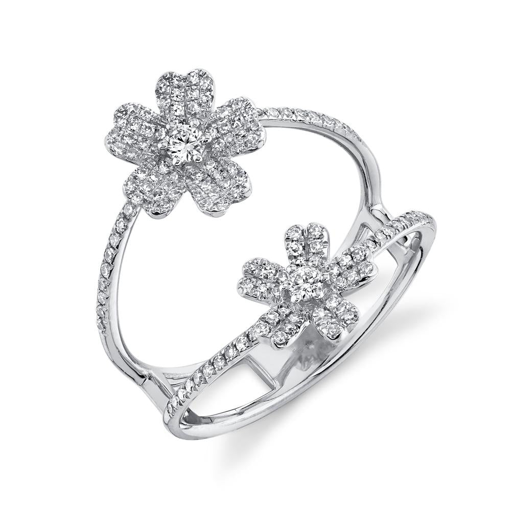 0.43CT DIAMOND FLOWER RING