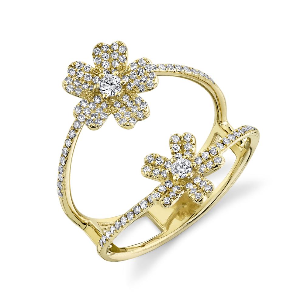 0.43CT DIAMOND FLOWER RING