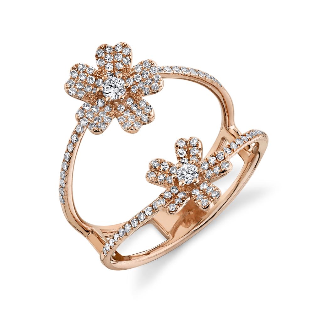 0.43CT DIAMOND FLOWER RING