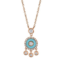 Shy Creation 0.19Ct Diamond & 0.20Ct Composite Turquoise Necklace SC55019670