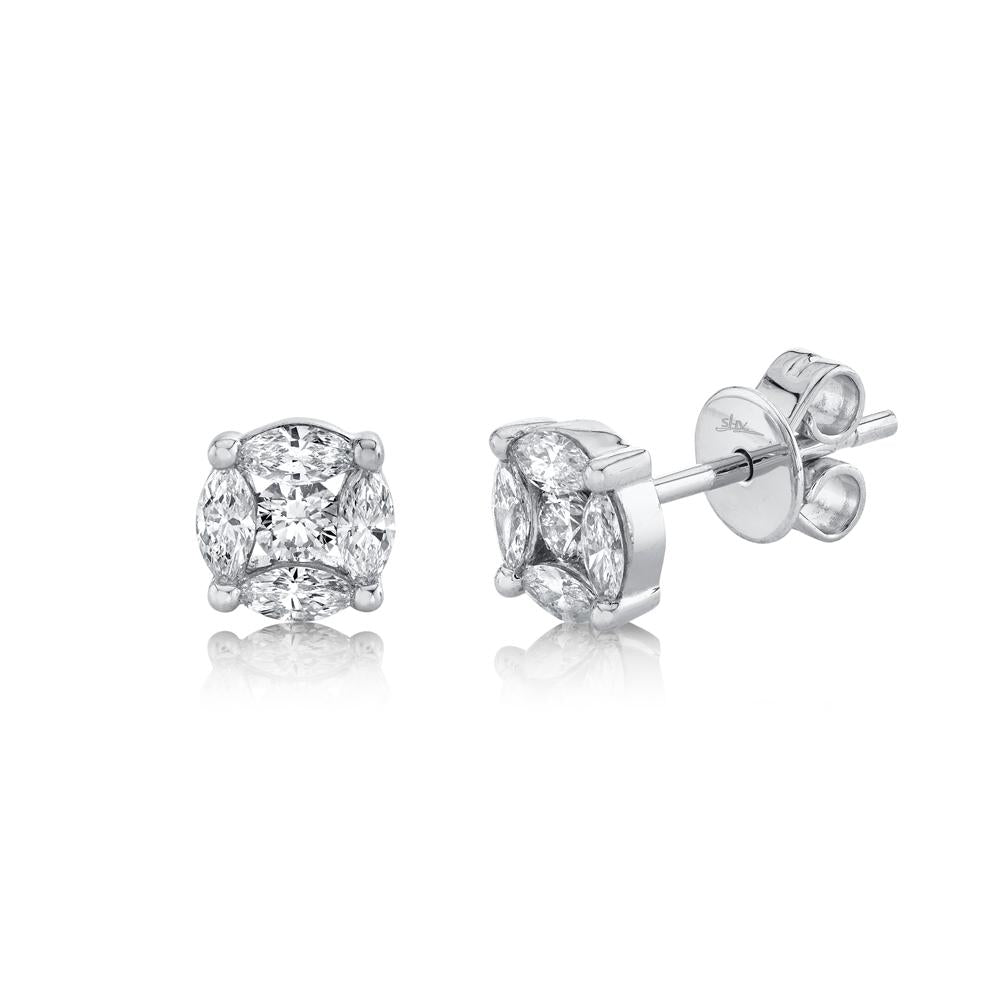 0.53CT DIAMOND MARQUISE STUD EARRING