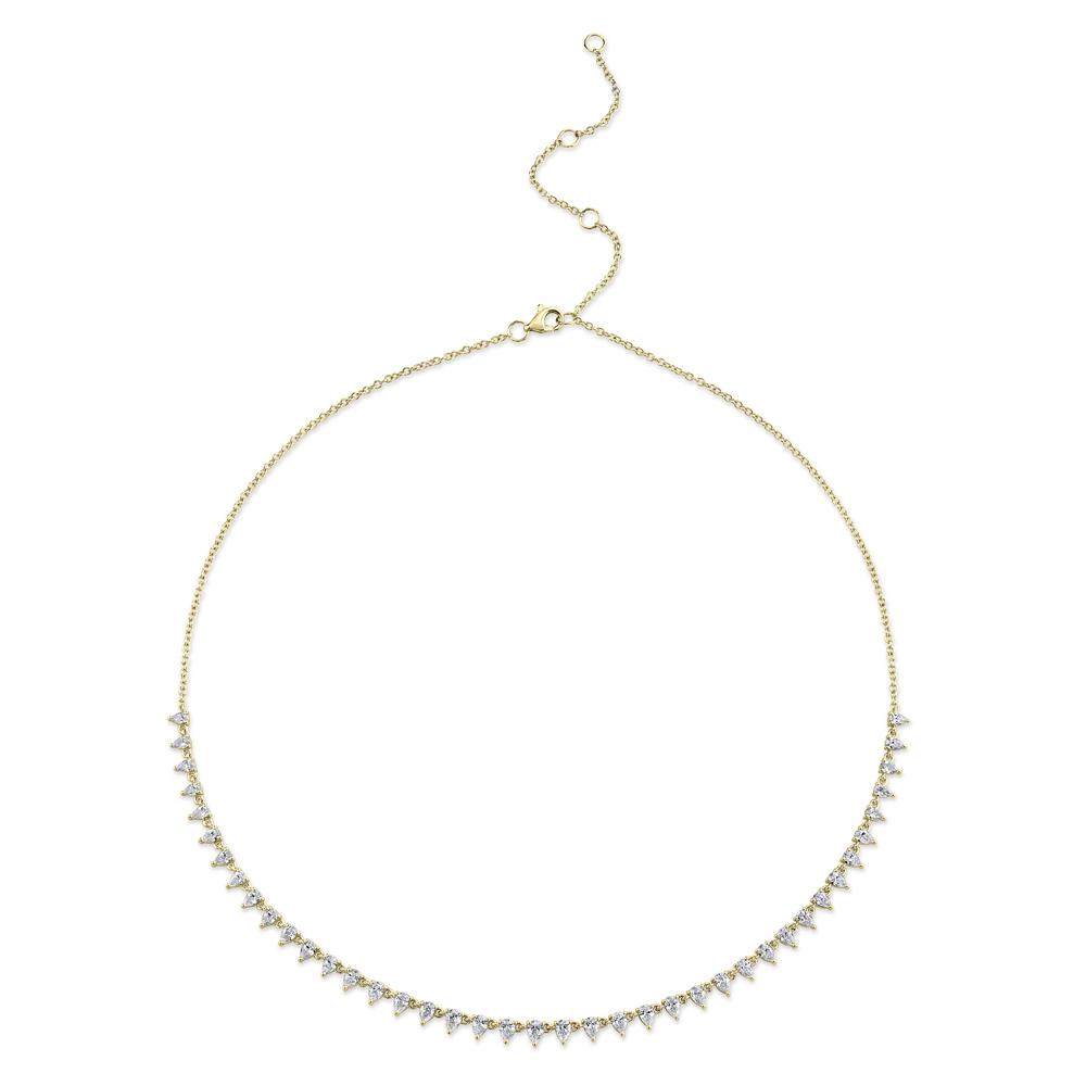 2.74CT DIAMOND PEAR TENNIS NECKLACE
