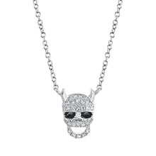 Shy Creation 0.07Ct With Black Rhodium Gold Diamond Devil Skull Necklace SC55019950