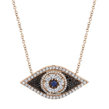 1.17CT BLACK & WHITE DIAMOND & 0.16CT BLUE SAPPHIRE EYE NECKLACE