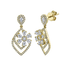 1.48CT DIAMOND PEAR FLOWER EARRING
