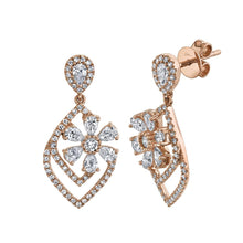 1.48CT DIAMOND PEAR FLOWER EARRING