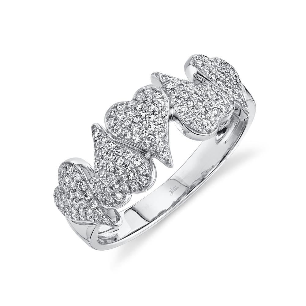 0.35CT DIAMOND PAVE HEART RING