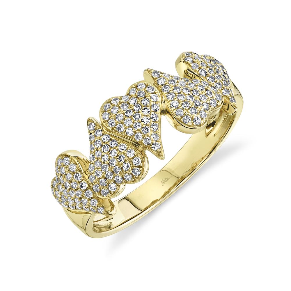 0.35CT DIAMOND PAVE HEART RING