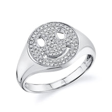 Shy Creation 0.20Ct Diamond Pave Smiley Signet Ring SC55020285