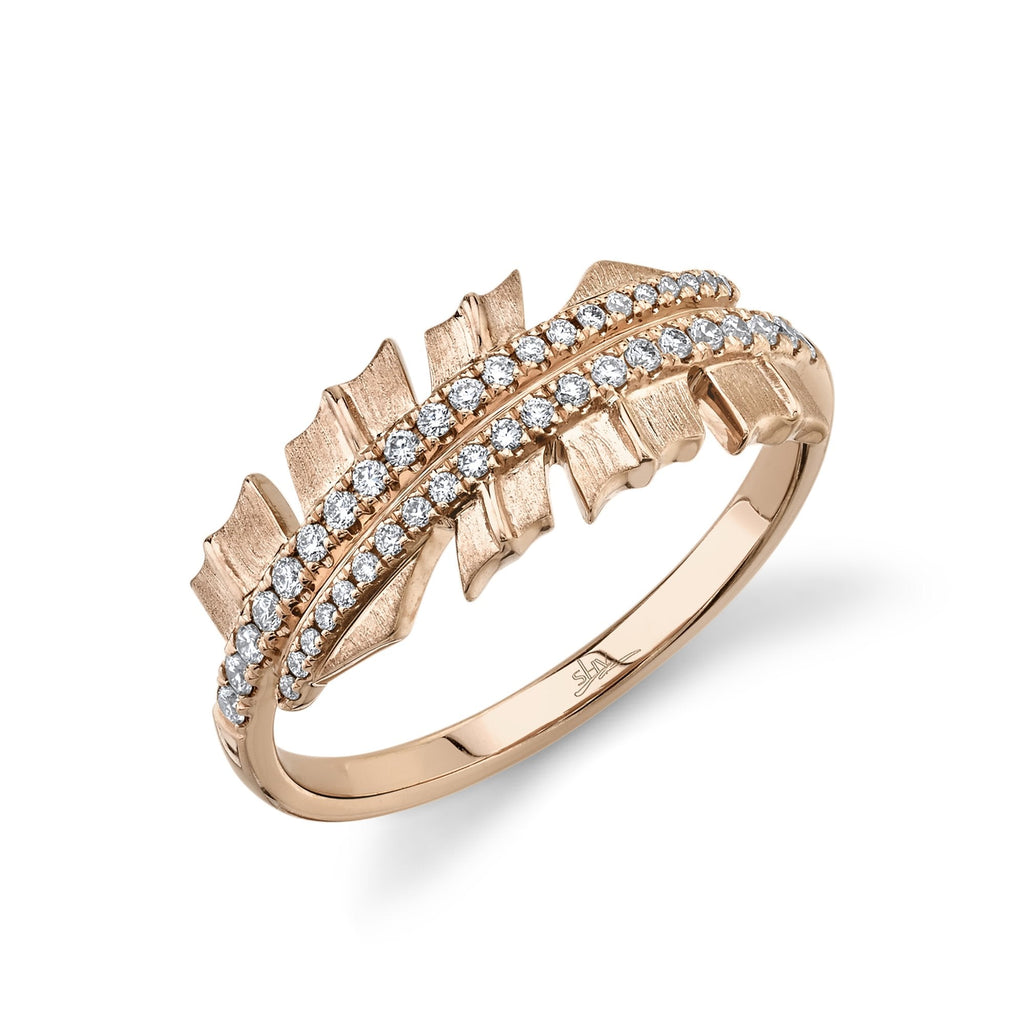 Shy Creation 0.20Ct Diamond Leaf Matte Ring SC55021120