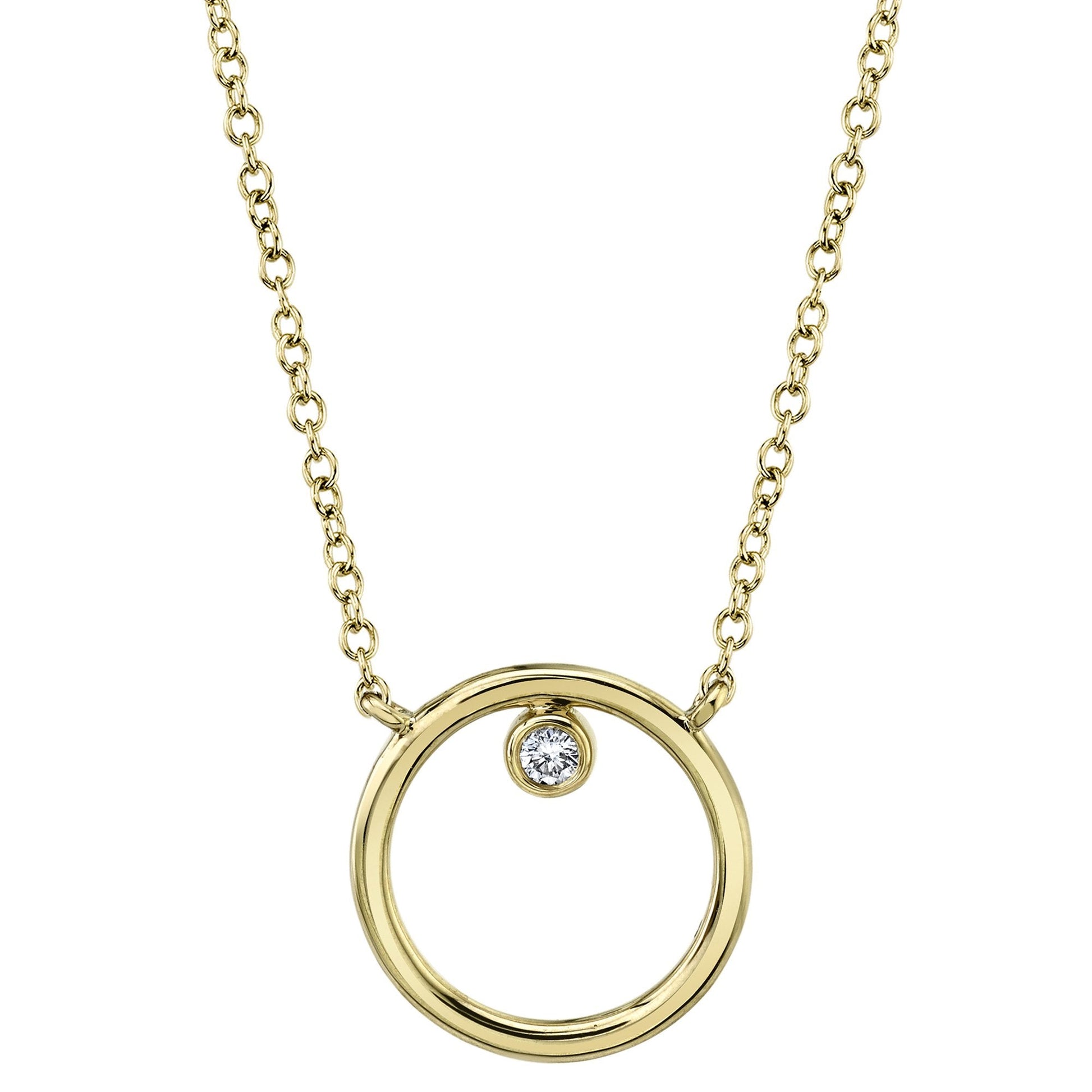 shy-creation-0-03ct-diamond-bezel-circle-necklace-sc55021212