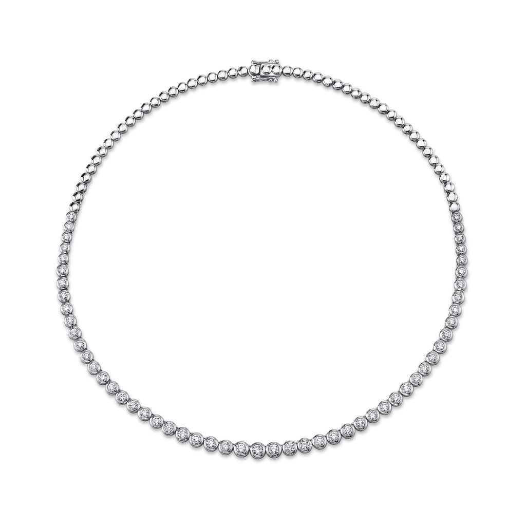 3.53CT DIAMOND BEZEL TENNIS NECKLACE