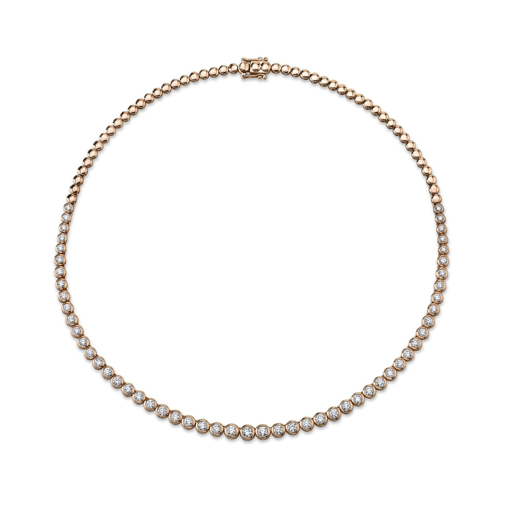 3.53CT DIAMOND BEZEL TENNIS NECKLACE