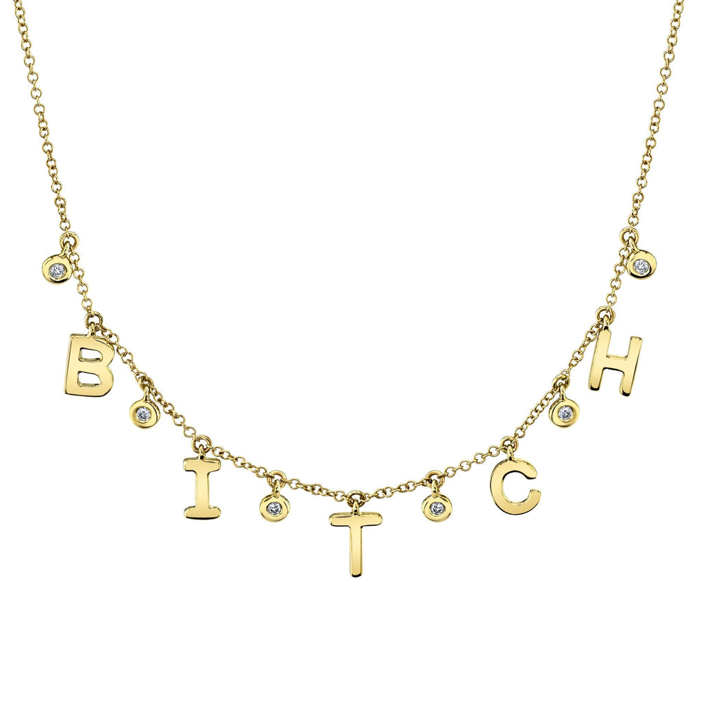 Shy Creation 0.08Ct Diamond "Bitch" Necklace SC55021397