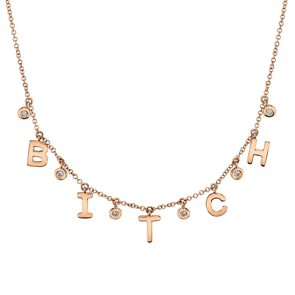 Shy Creation 0.08Ct Diamond "Bitch" Necklace SC55021398