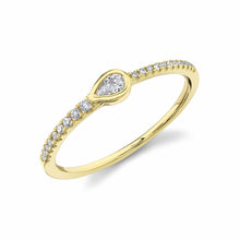 Shy Creation 0.17Ct Diamond Pear Bezel Ring SC55021539