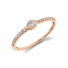 Shy Creation 0.17Ct Diamond Pear Bezel Ring SC55021540