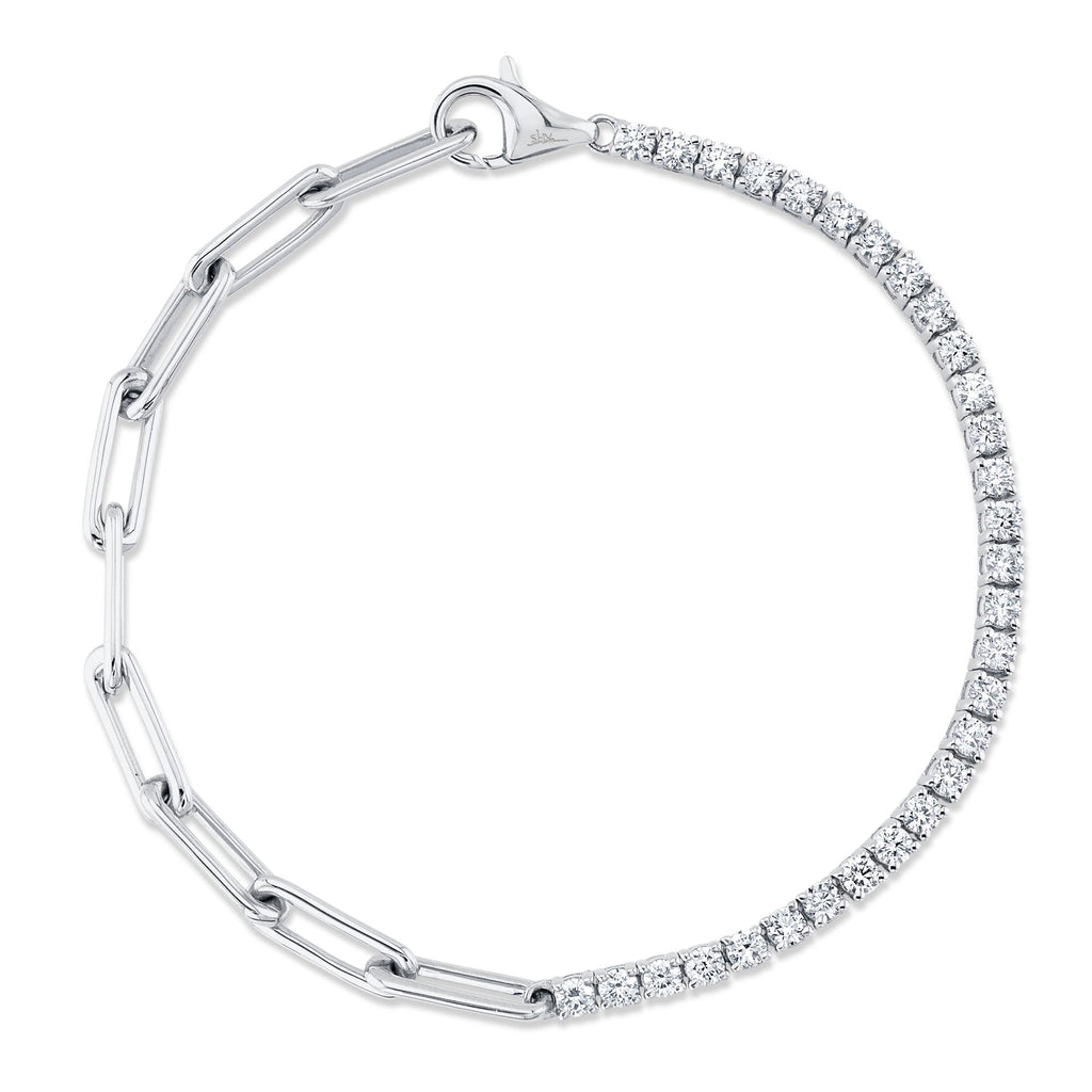 1.50CT DIAMOND PAPER CLIP LINK BRACELET