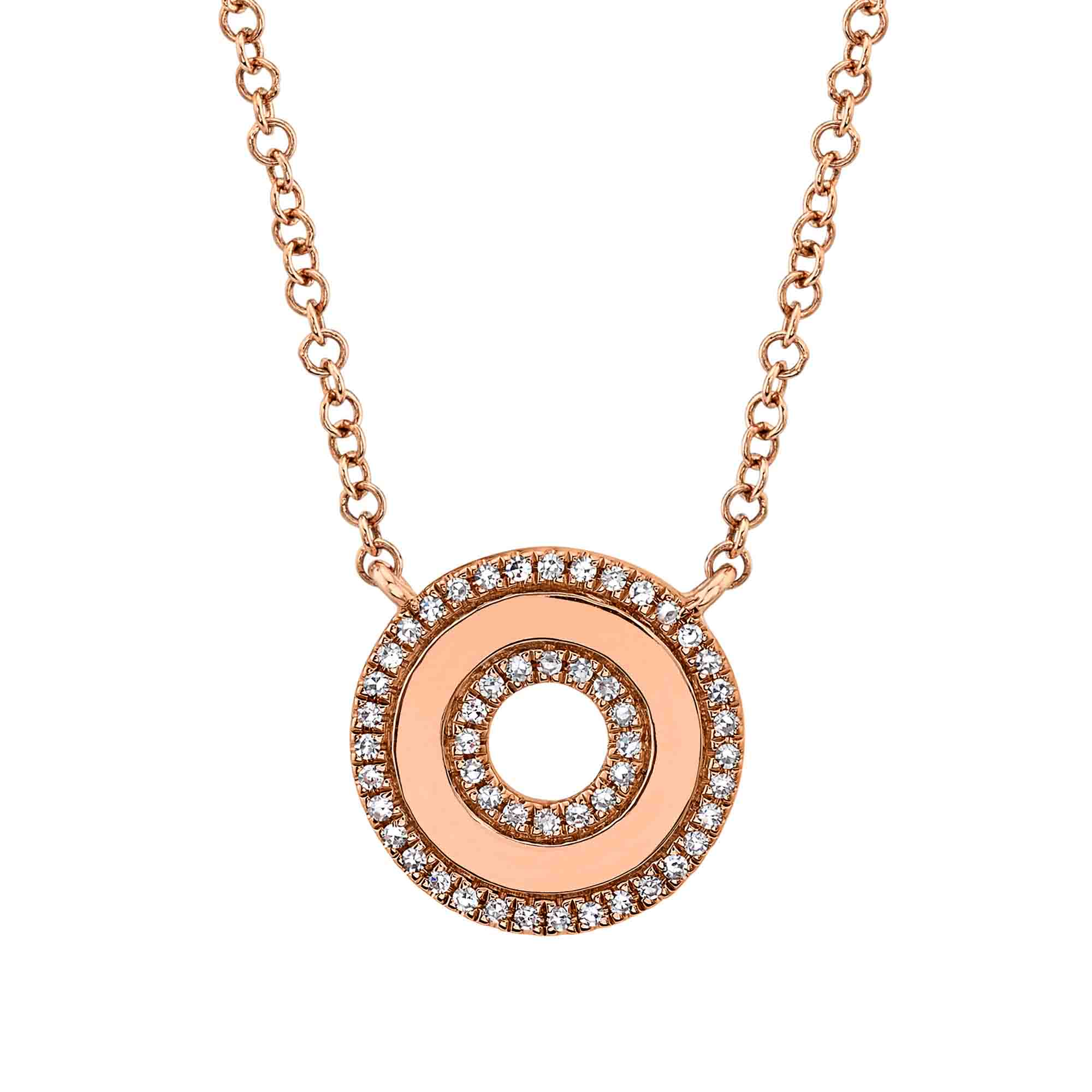 Shy Creation 0.12Ct Diamond Circle Necklace SC55021762