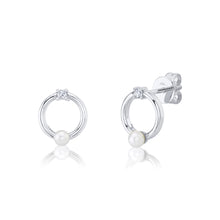 Shy Creation 0.05Ct Diamond & Cultured Pearl Earring SC55021931