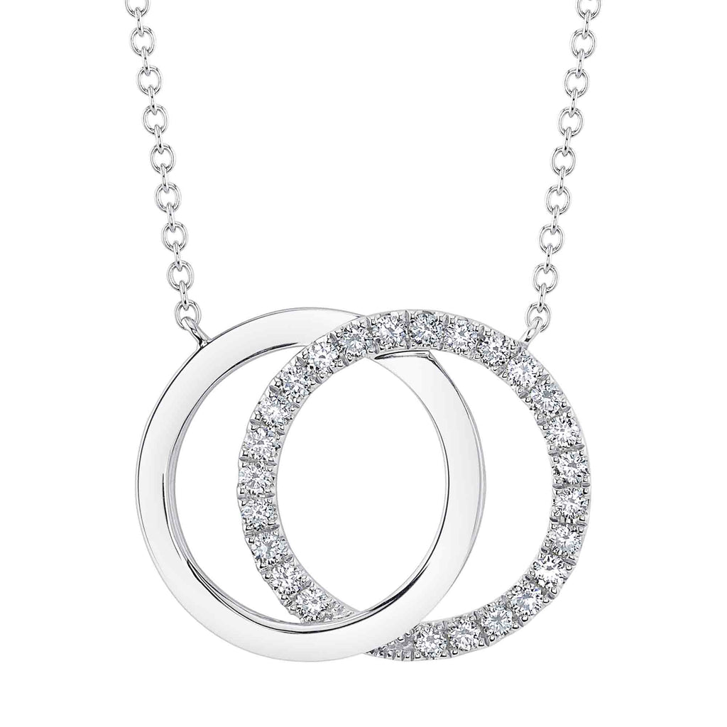 Shy Creation 0.31Ct Diamond Love Knot Circle Necklace SC55022495