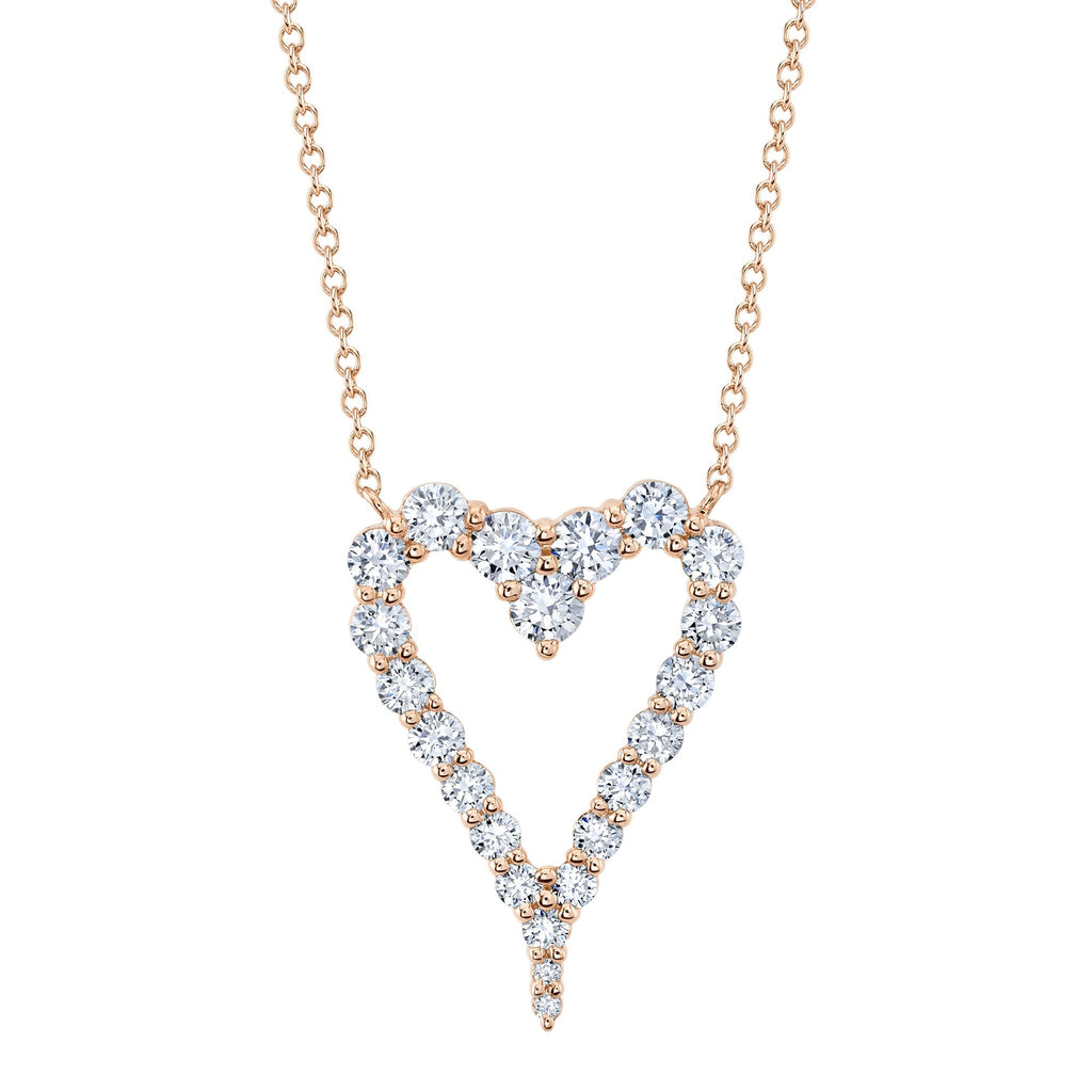 1.01CT DIAMOND OPEN HEART NECKLACE