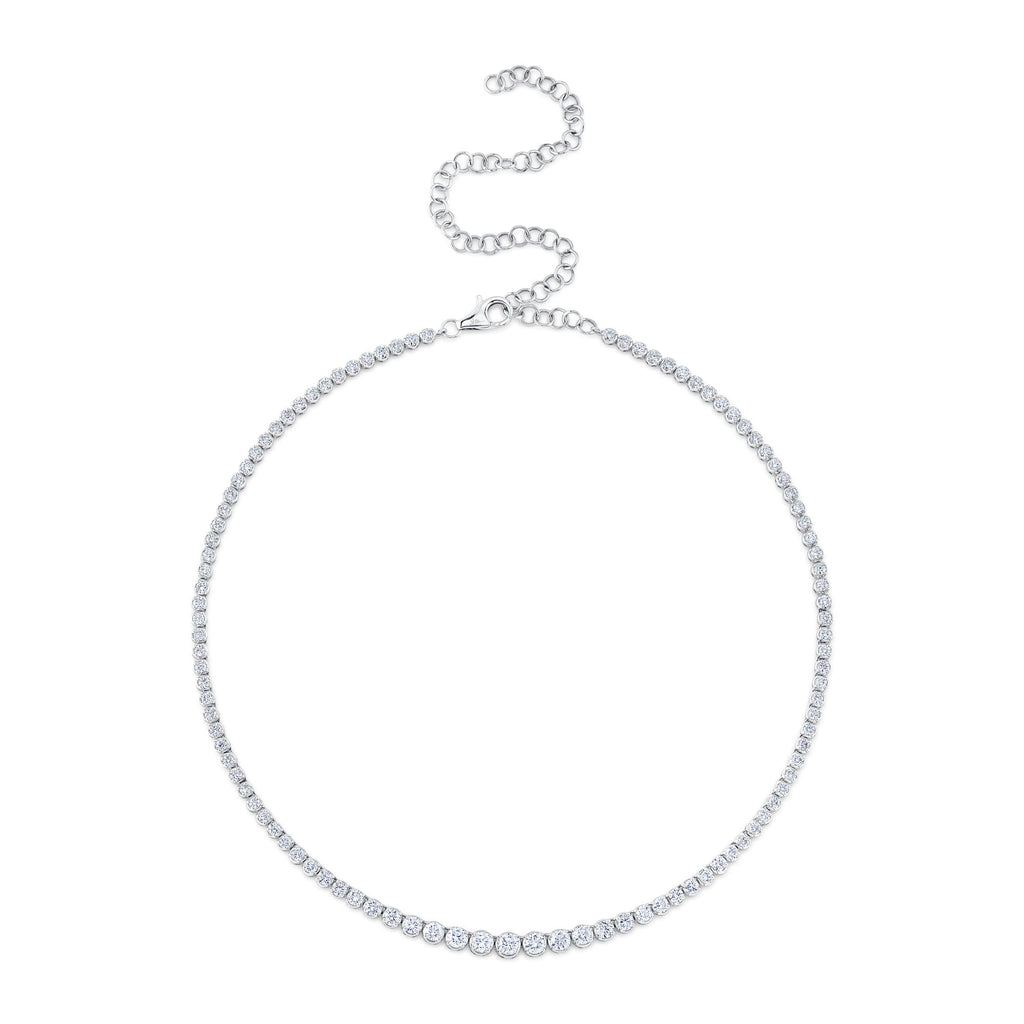 4.73CT DIAMOND CROWN SETTING TENNIS NECKLACE