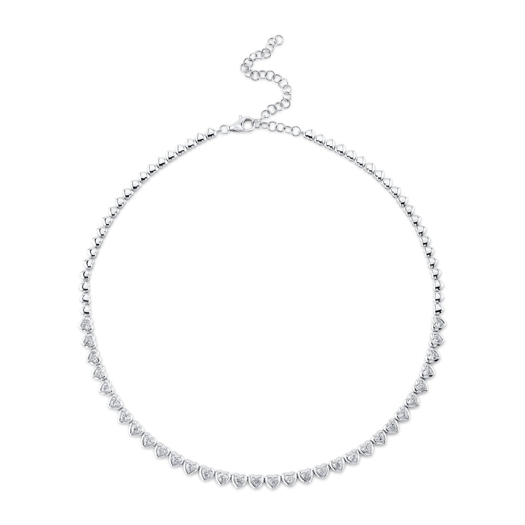 3.51CT DIAMOND HEART TENNIS NECKLACE