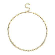 3.91CT DIAMOND PEAR BEZEL TENNIS NECKLACE