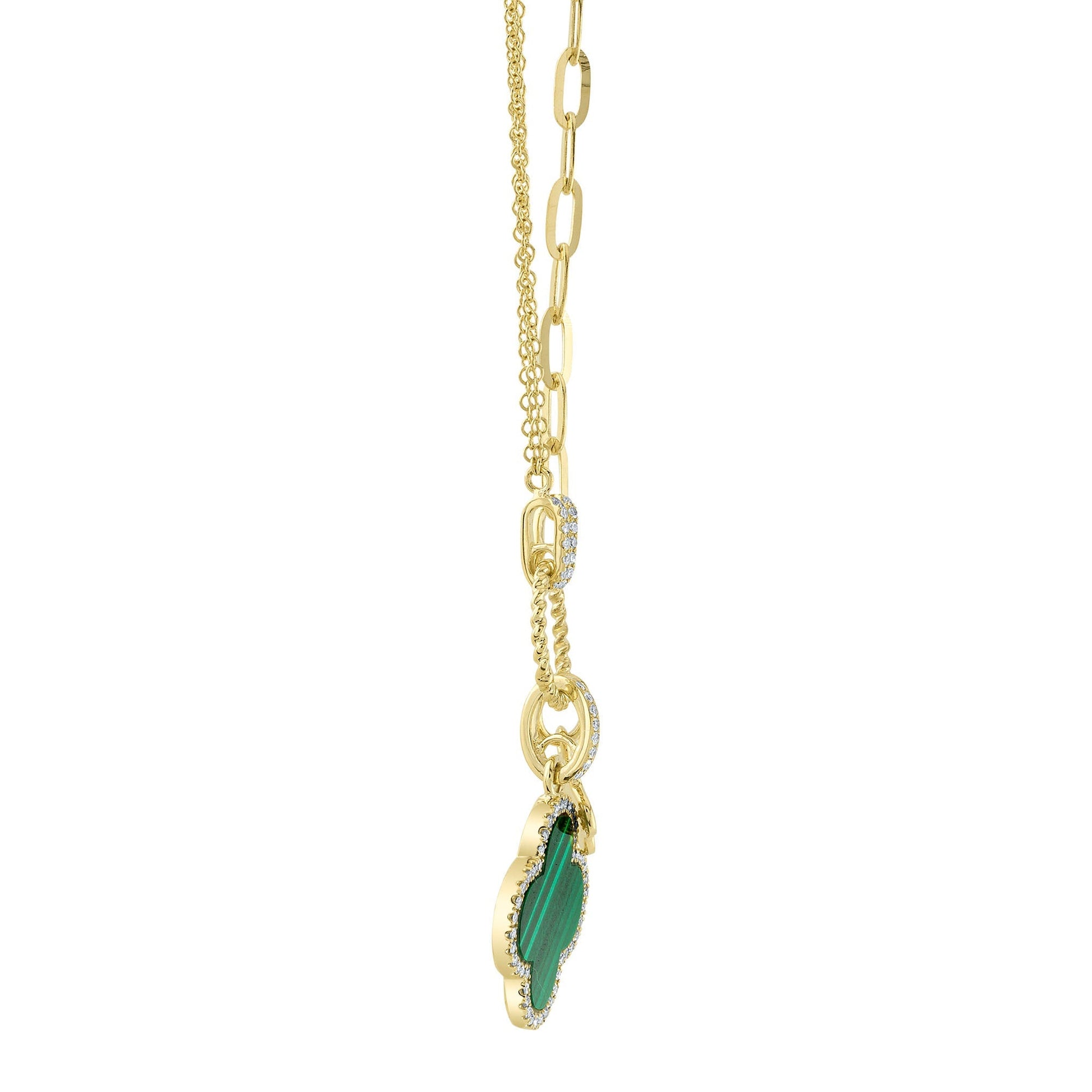0-17ct-diamond-1-88ct-malachite-clover-paper-clip-link-necklace