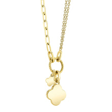 Shy Creation 0.12Ct Diamond & 0.54Ct Malachite Clover Paper Clip Link Necklace SC55023332