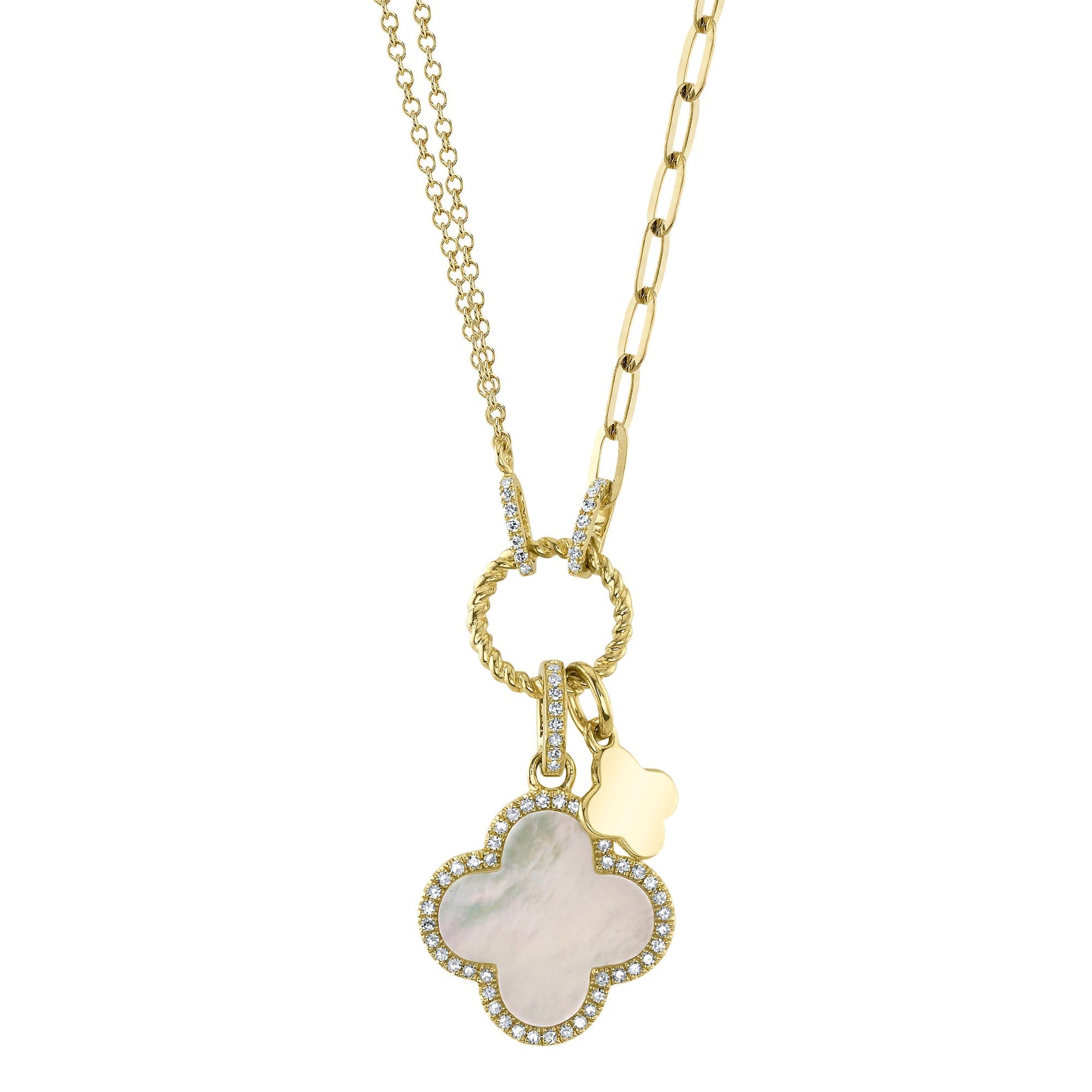 0-17ct-diamond-1-36ct-mother-of-pearl-clover-paper-clip-link-necklace