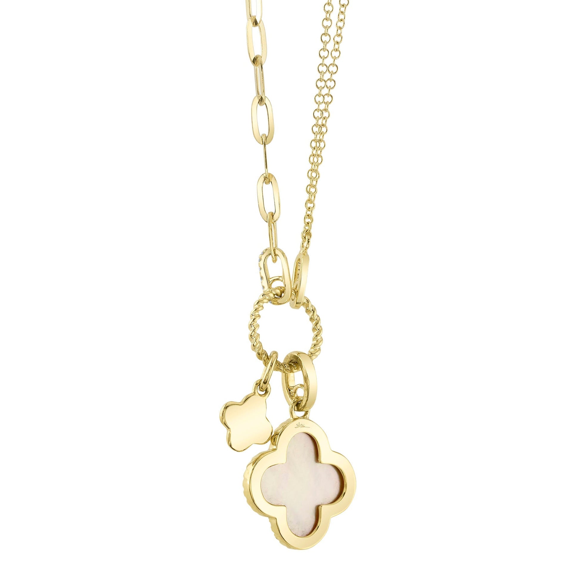 0-17ct-diamond-1-36ct-mother-of-pearl-clover-paper-clip-link-necklace