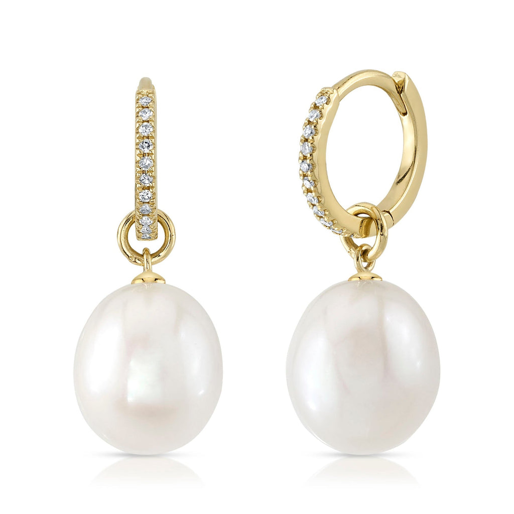 0.06CT DIAMOND & CULTURED PEARL EARRING