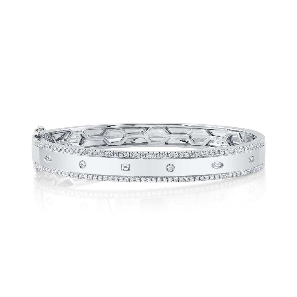 1.08CT DIAMOND BAGUETTE MARQUISE BANGLE