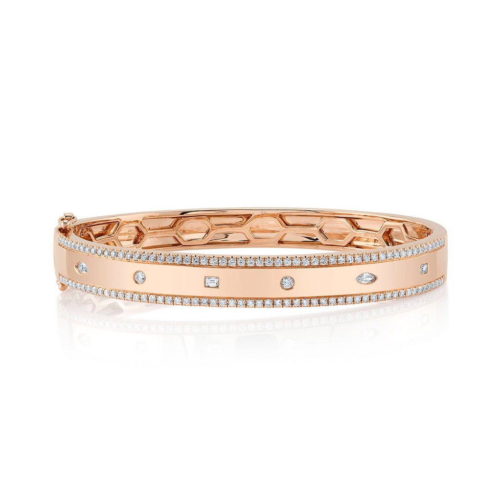1.08CT DIAMOND BAGUETTE MARQUISE BANGLE
