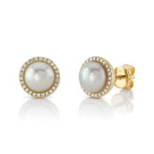 Shy Creation 0.16Ct Diamond & Cultured Pearl Stud Earring SC55023954