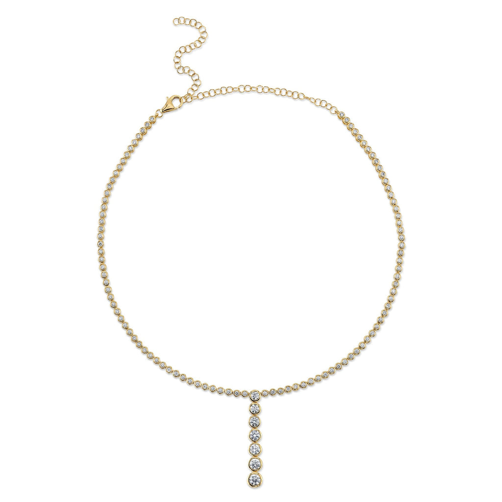 4.39CT DIAMOND BEZEL LARIAT NECKLACE