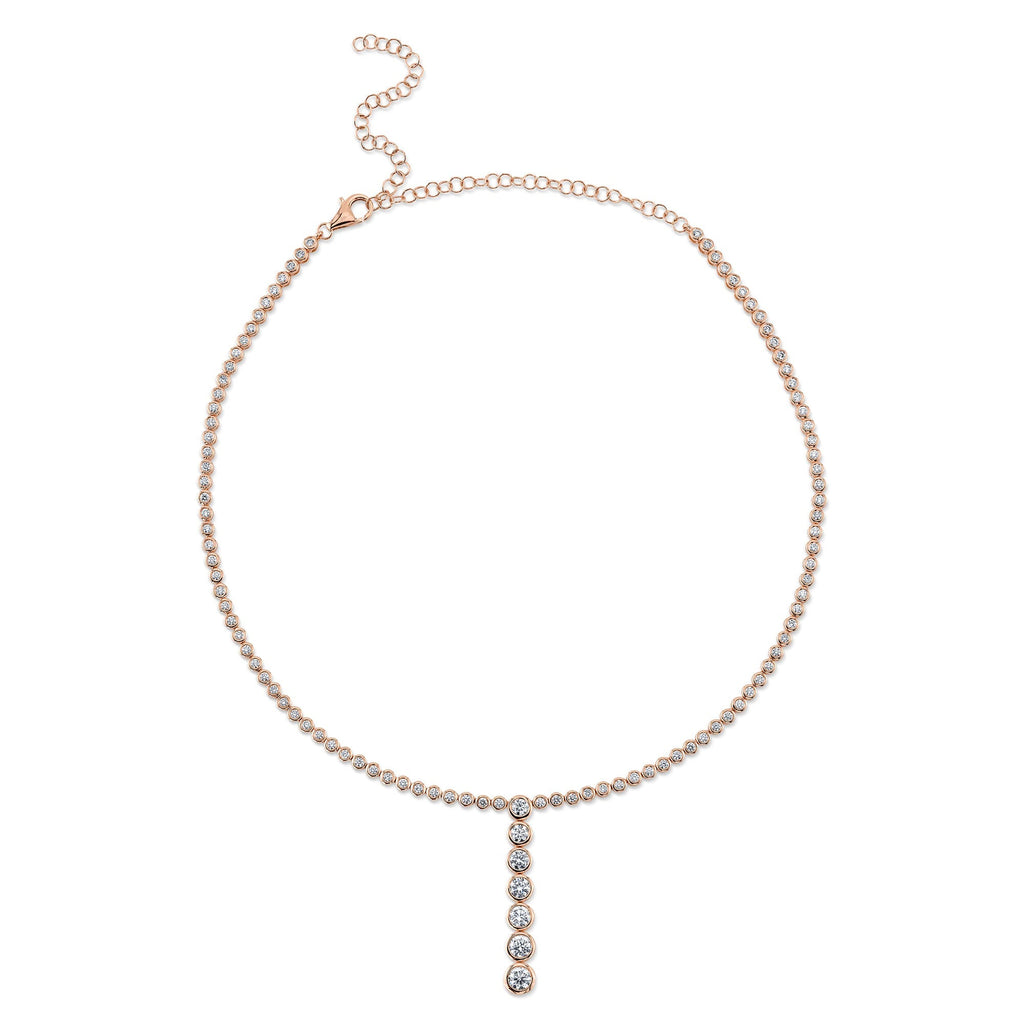 4.39CT DIAMOND BEZEL LARIAT NECKLACE