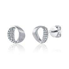 Shy Creation 0.09Ct Diamond Mobius Circle Stud Earring SC55024274