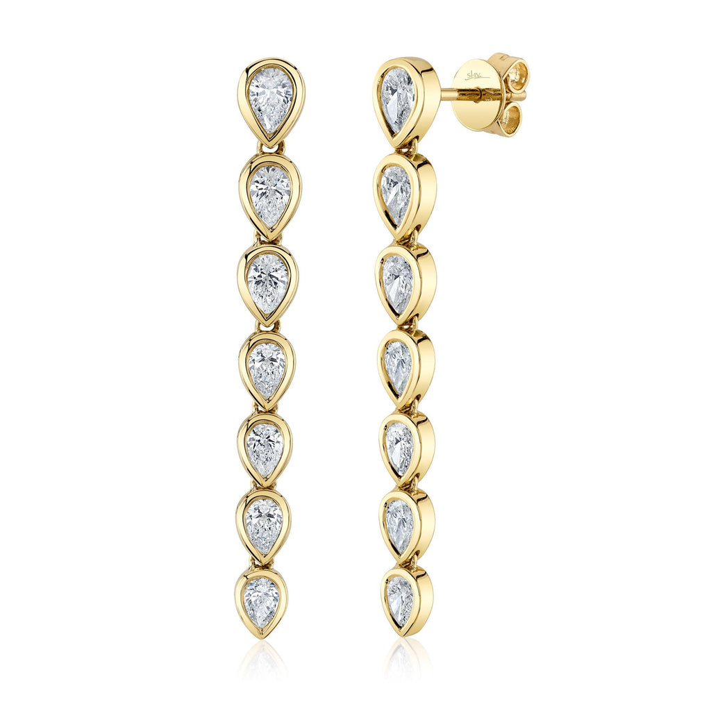 1.47CT DIAMOND PEAR BEZEL EARRING