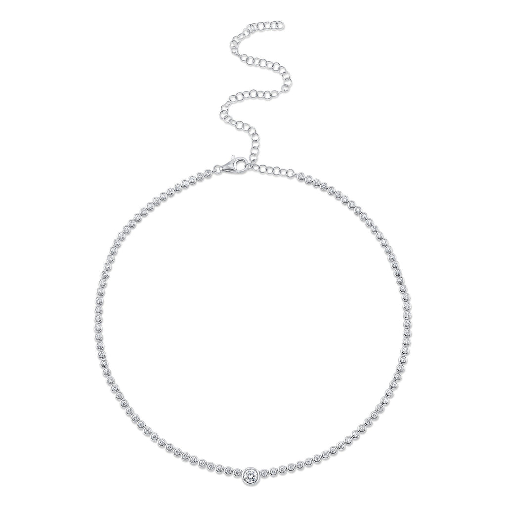 2.89CT DIAMOND BEZEL TENNIS NECKLACE