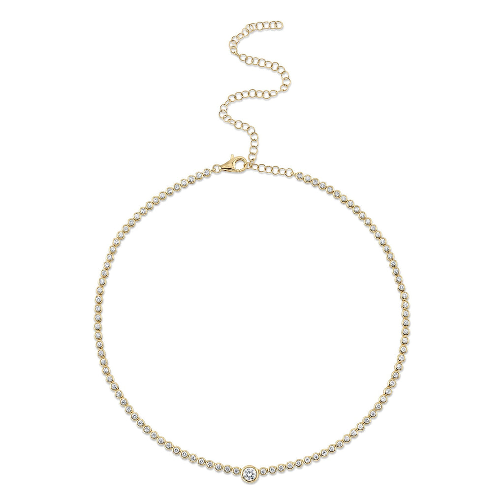 2.89CT DIAMOND BEZEL TENNIS NECKLACE